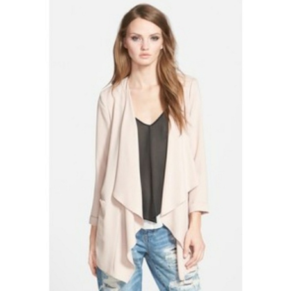 Astr Jackets & Blazers - ASTR Light Pink Drapey Waterfall Blazer